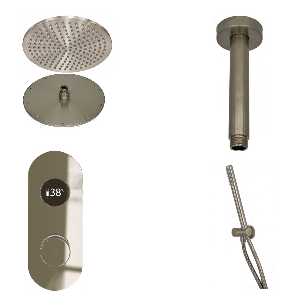 Ted Togo Brushed Nickel Oval Valve Ceiling Arm