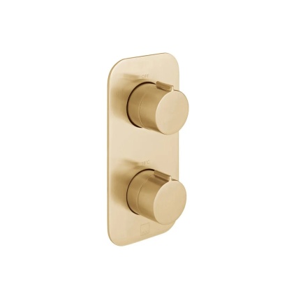 Cutout image of Vado Individual Altitude Brushed Gold Single Outlet Thermostatic Shower Valve