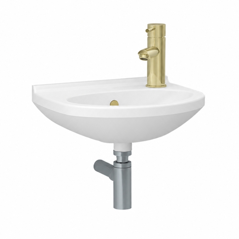 Imex Ivo 360mm Cloakroom Basin Brushed Brass