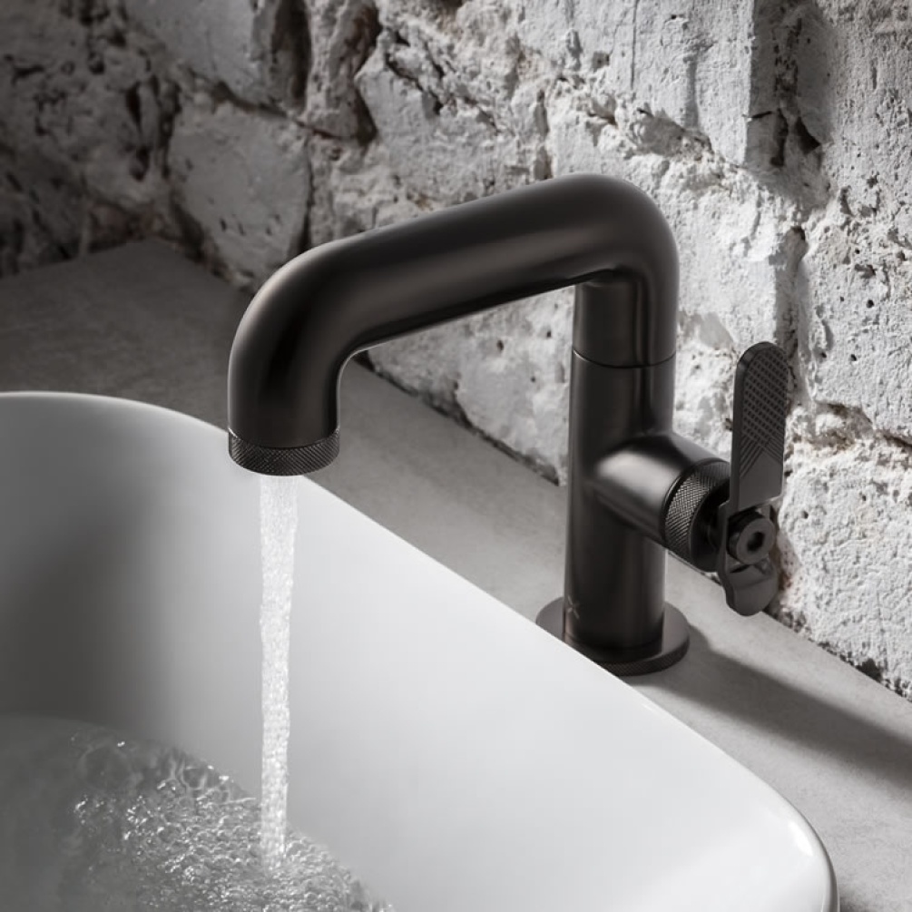 Photo Of Crosswater Union Brushed Black Chrome Mono Basin Mixer