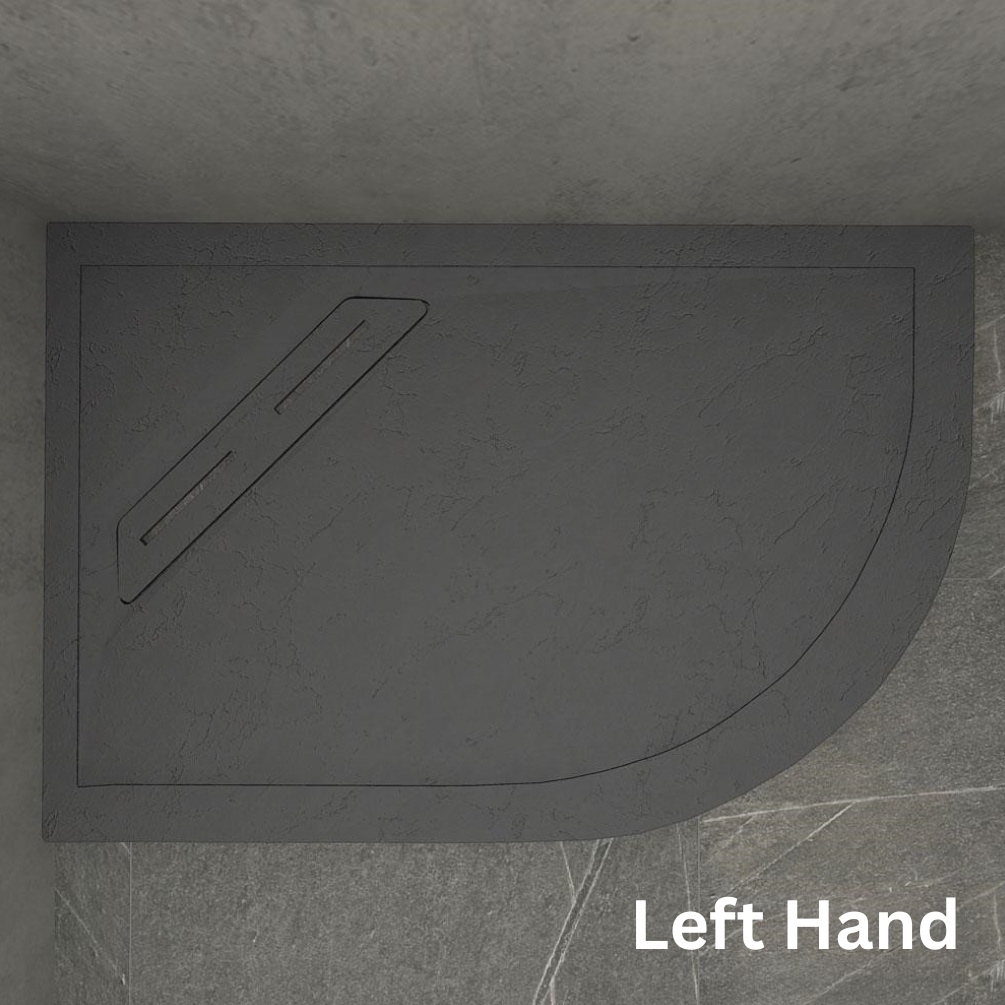 Kudos connect2 900mm x 800mm Slate Effect Offset Quadrant Shower Tray