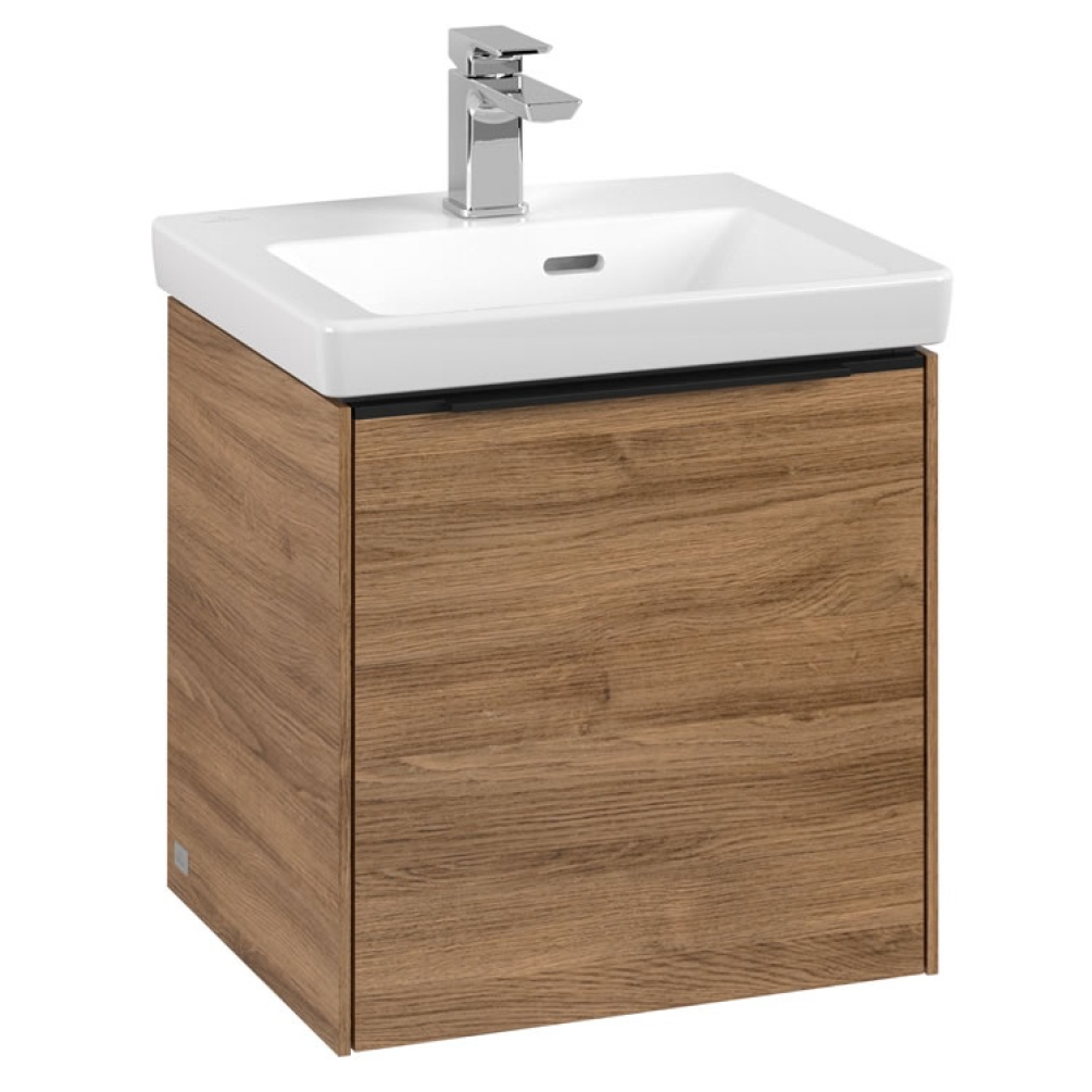 Cutout image of Villeroy & Boch Subway 3.0 Oak Kansas Wall-Hung Vanity Unit & Basin