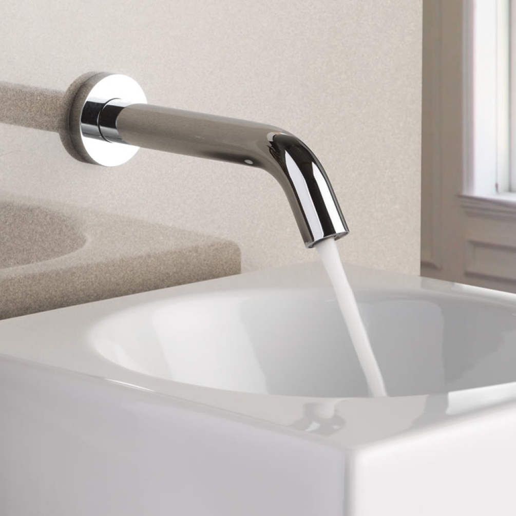JTP React Sensor Chrome Wall Mounted Basin Spout - Lifestyle