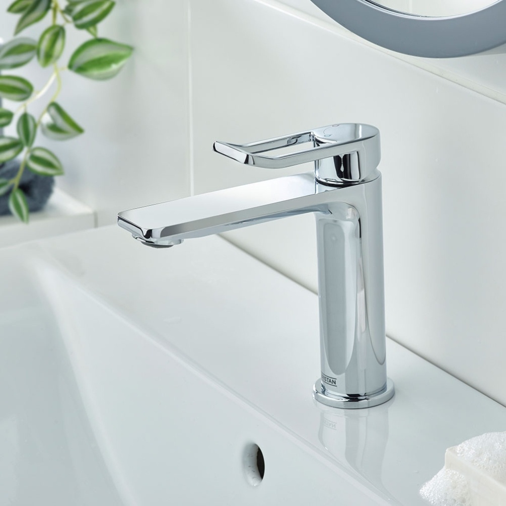 Lifestyle image of the Bristan Saffron Chrome Basin Mixer Tap & Click-Clack Waste