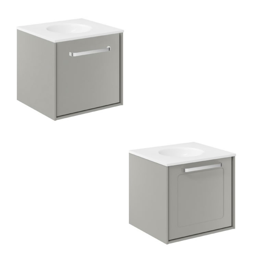 Cutout image of Crosswater Infinity 500mm Storm Grey Wall-Hung Vanity Unit & Basin