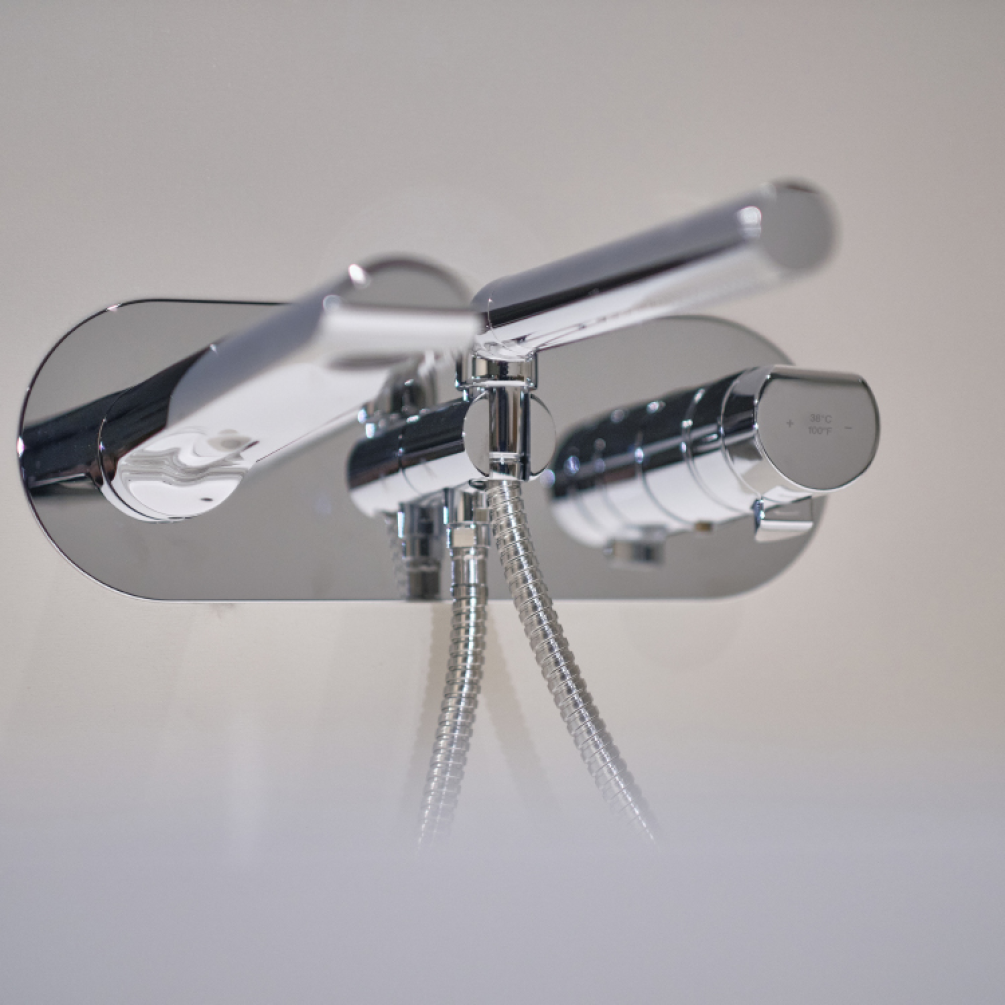 Photo of the Riobel Parabola Wall Mounted Bath Shower Mixer in Chrome