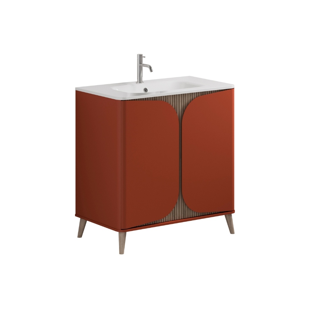 Product Cut out image of the Crosswater Tambour Soft Clay 800mm Floorstanding Unit with Basin