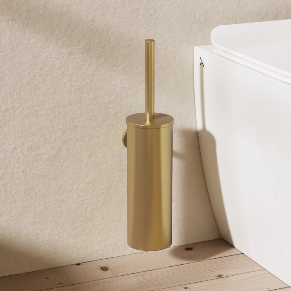 Crosswater Mada Brushed Brass Toilet Brush Holder Lifestyle