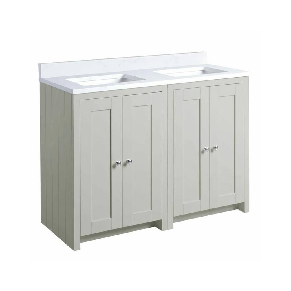 Tavistock Lansdown 1200mm Matt Pebble Grey Undermount Vanity Unit & Worktop