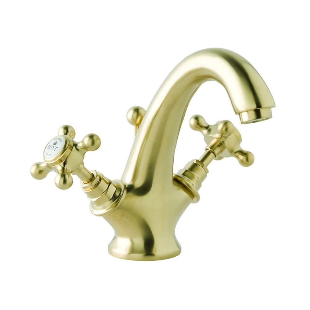 Photo of BC Sanitan Brushed Gold Crosshead Mono Basin Mixer