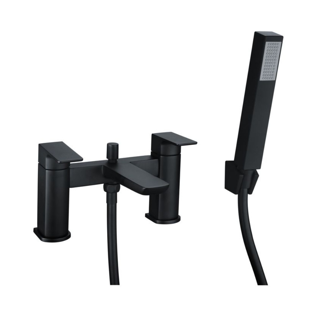 Product cut out image of the Dorian Matt Black Bath Shower Mixer Tap ZERO105794