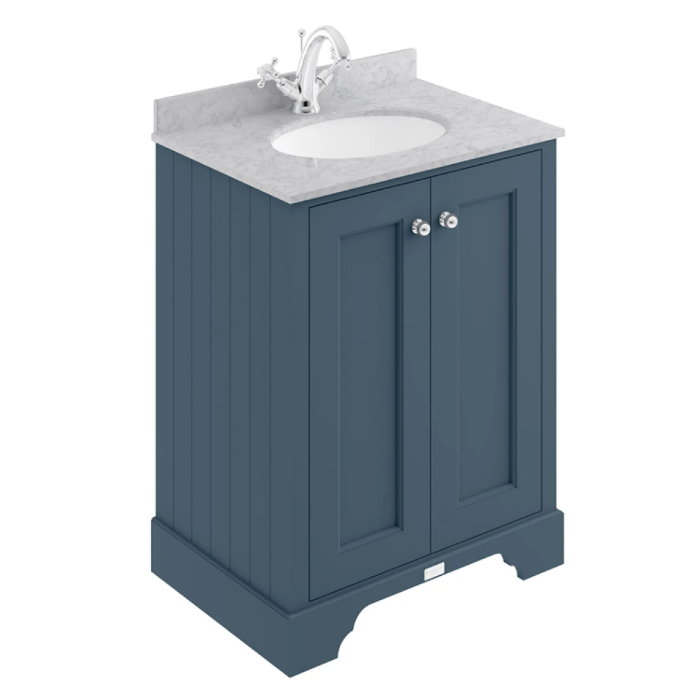 Photo of Bayswater Stiffkey Blue 600mm 2 Door Vanity Unit & Grey Worktop