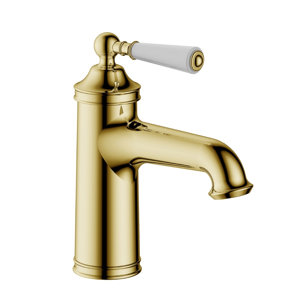 Product Cut out image of the JTP Grosvenor Polished Gold Single Lever Basin Mixer