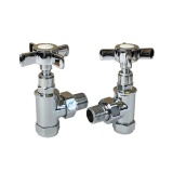 Product cut out image of the Radox Traditional Crosshead Chrome Angled Radiator Valves