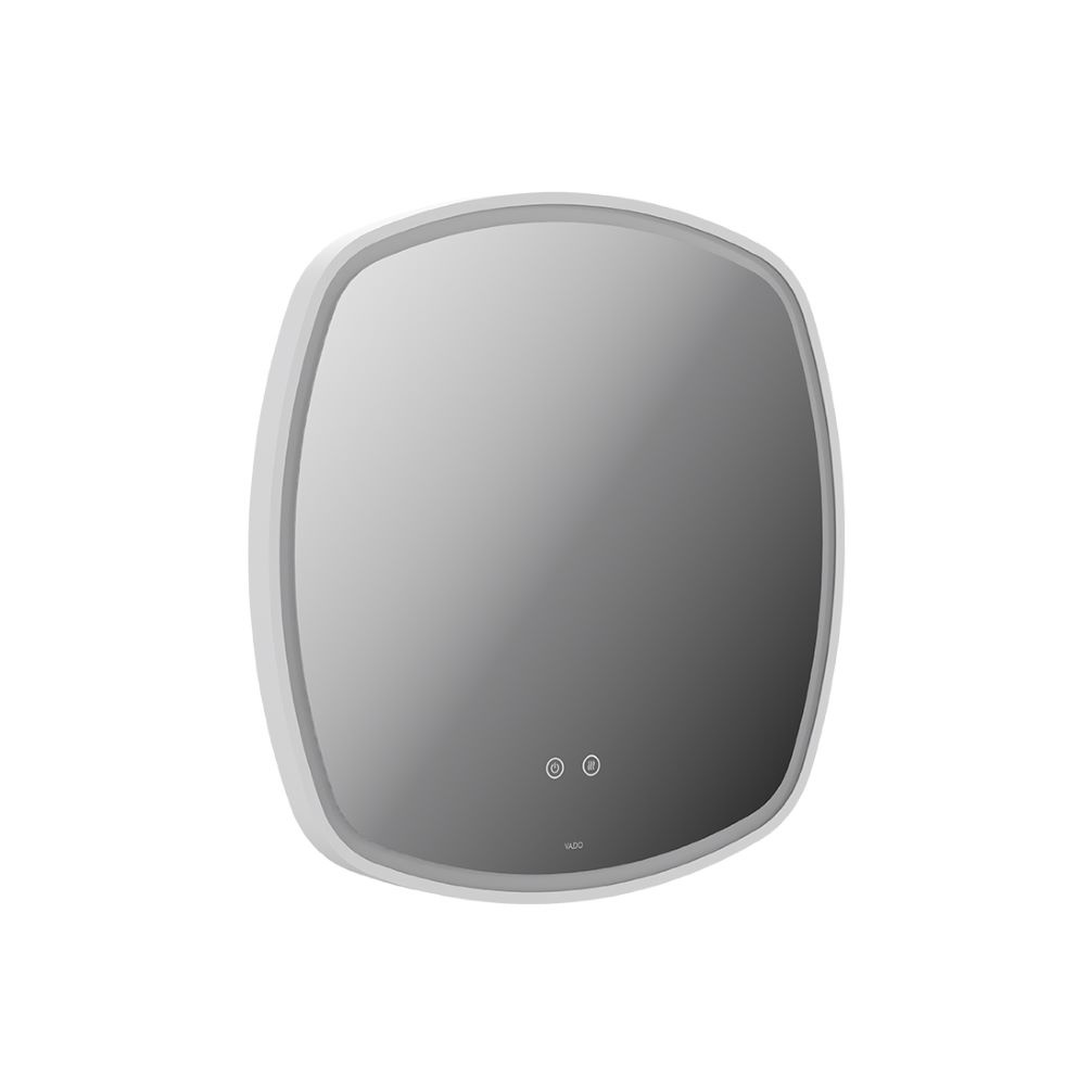 Cut out image of Vado Cameo 600mm Illuminated Soft Square Matt White Mirror