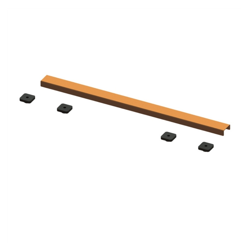 Product cut out image of the Abacus Elements Linear 600mm Brushed Bronze Waste Cover Plate