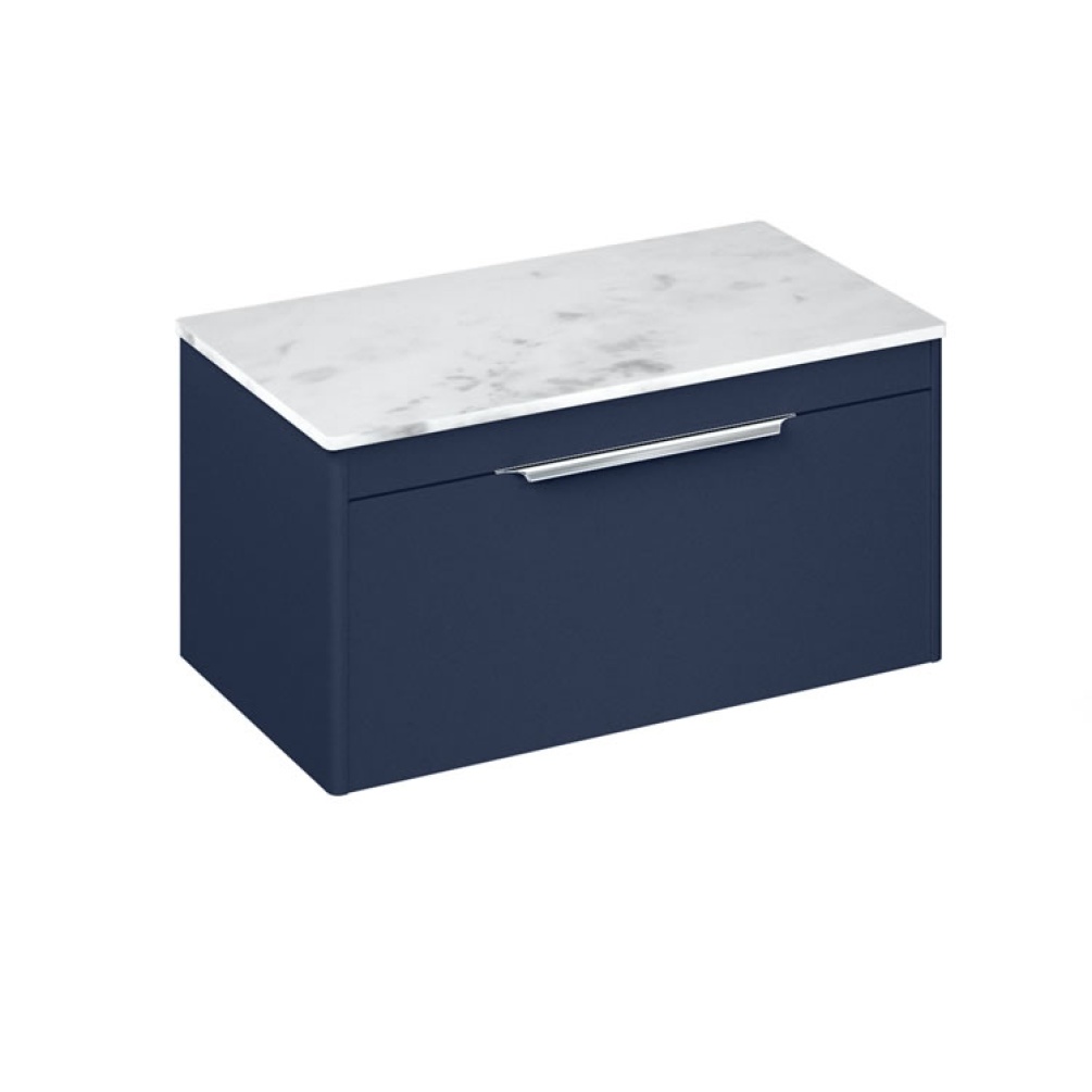 Photo of Britton Bathrooms Shoreditch 850mm Matt Blue Single Drawer Unit & Worktop