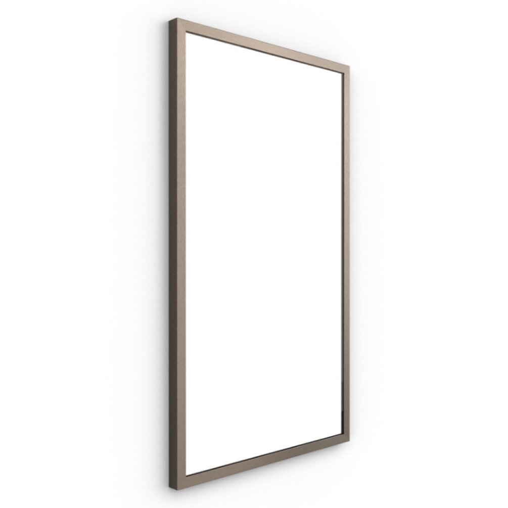Product Cut out image of Origins Living Docklands Brushed Bronze 400mm Rectangular Mirror on an angle