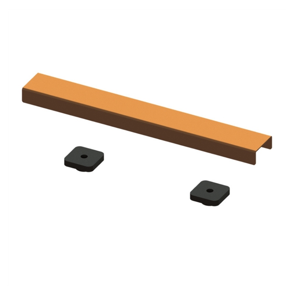 Product cut out image of the Abacus Elements Linear 300mm Brushed Bronze Waste Cover Plate