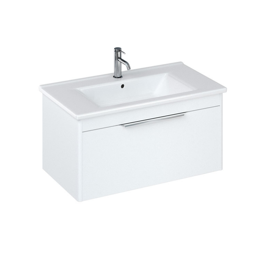 Photo of Britton Bathrooms Shoreditch 850mm Matt White Single Drawer Unit & Basin