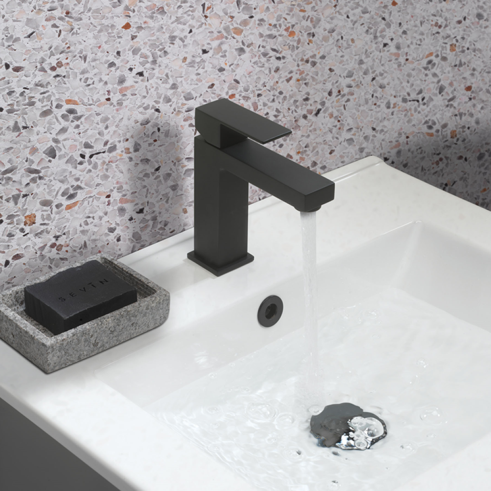 Lifestyle Photo of Crosswater Verge Matt Black Mono Basin Mixer