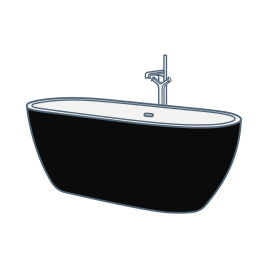 iconography image of a black bathtub