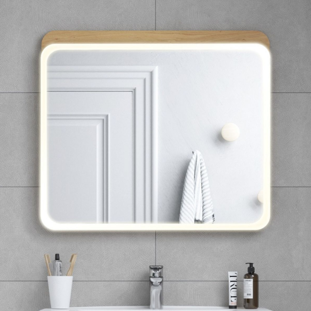 Photo of Vitra Sento 800 x 700mm Illuminated Bathroom Mirror Lifestyle Image