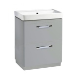 Photo of Tavistock Compass 600mm Freestanding Gloss Light Grey Double Drawer Unit & Basin