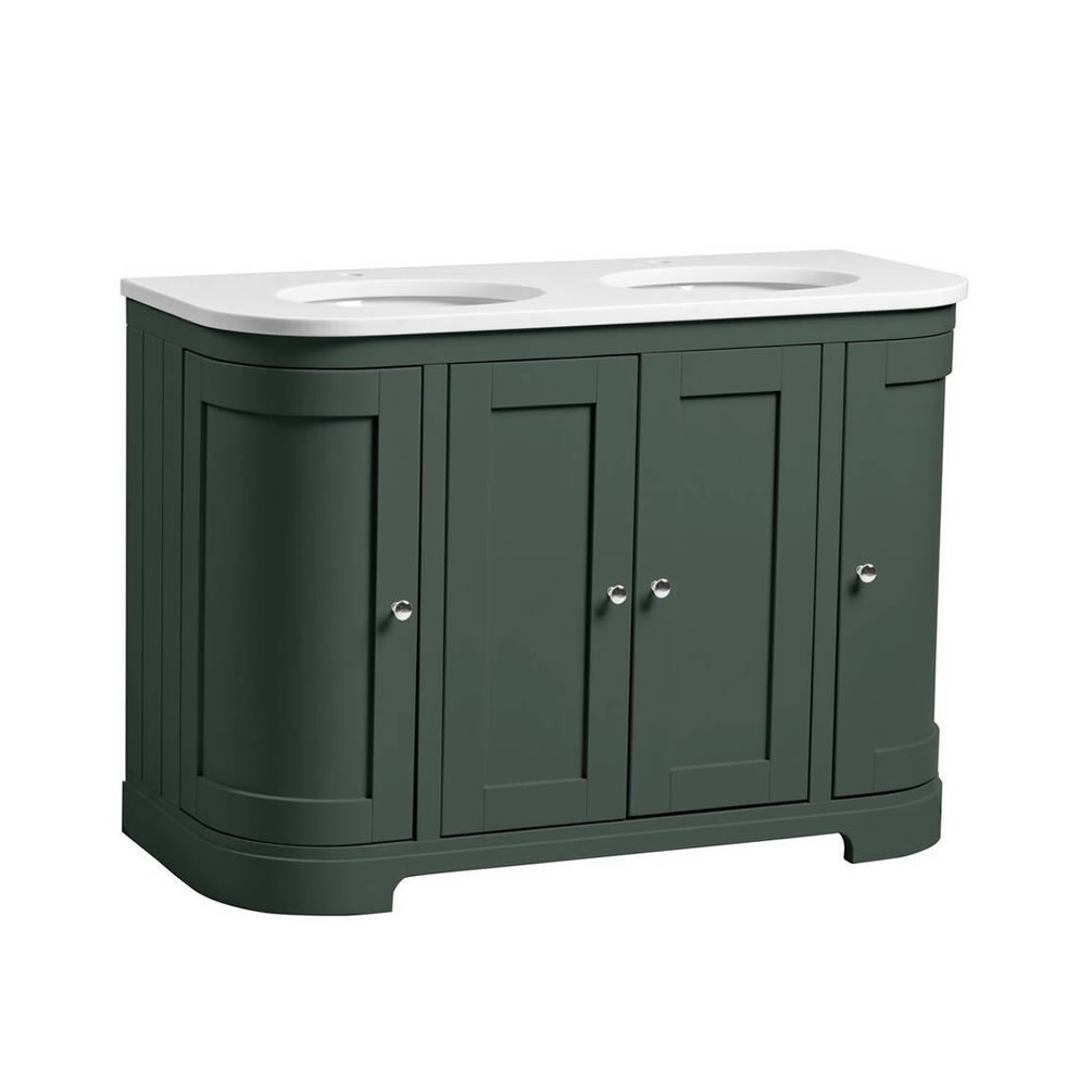 Tavistock Lansdown 1200mm Matt Sherwood Green Curved Undermount Double Basin Unit
