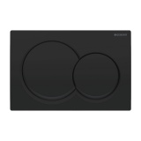 Cutout image of Geberit Alpha01 Round Matt Black Dual Flush Plate