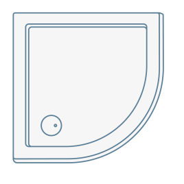iconography image of a quadrant shaped shower tray base