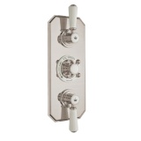 BC Designs Victrion Brushed Nickel 2 Outlet 3 Handle Concealed Shower Valve Cut Out