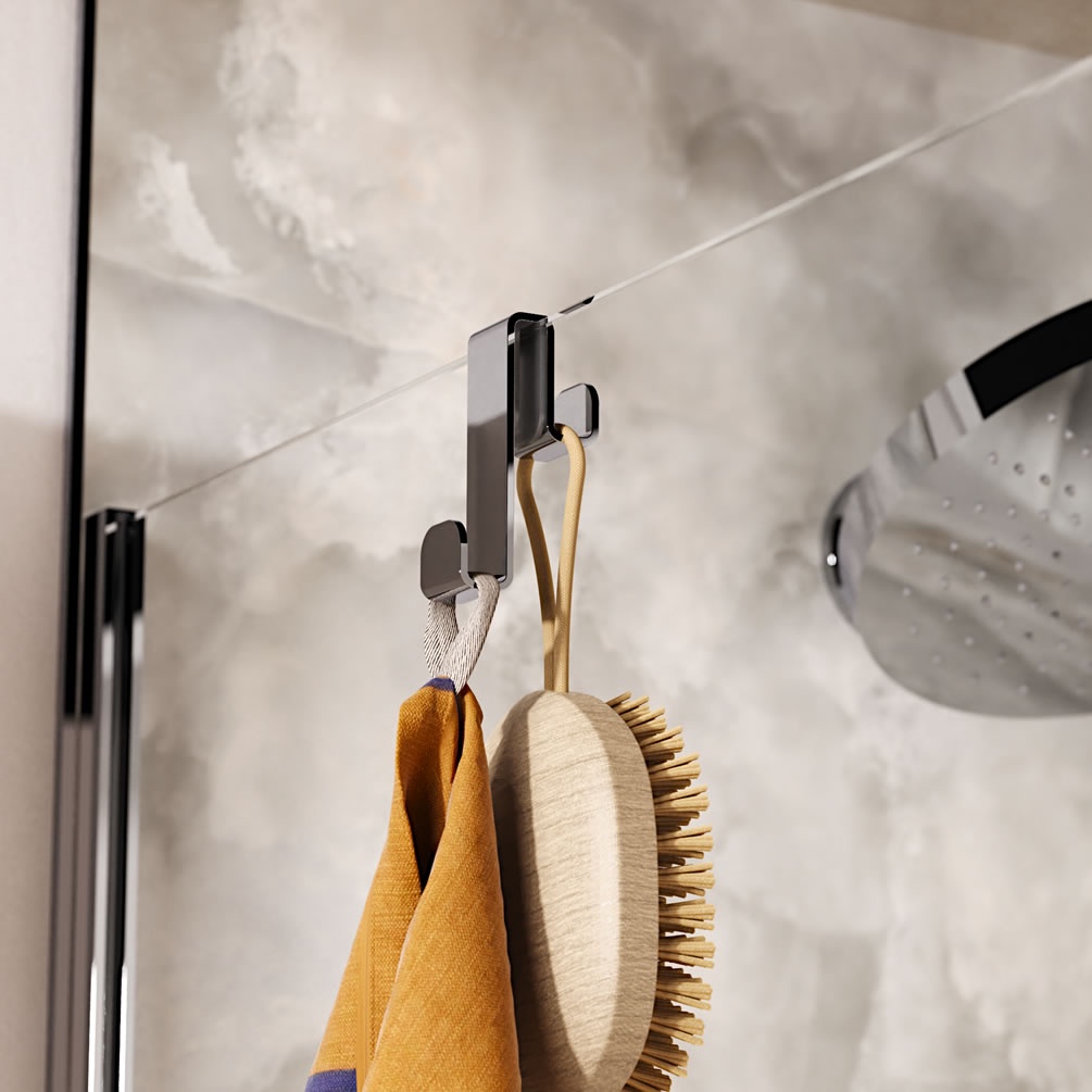 Lifestyle image of Crosswater Fold Chrome Double Shower Hook