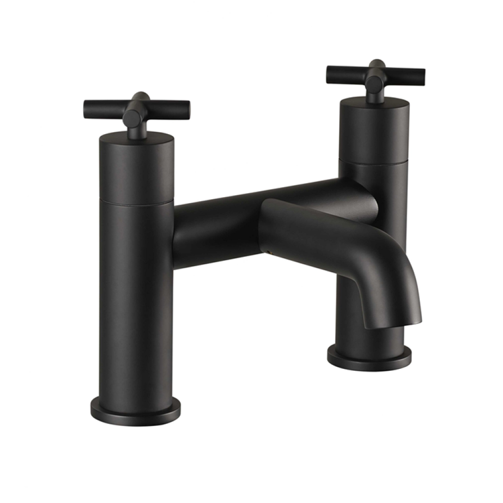 Photo of JTP Solex Matt Black Deck Mounted Bath Filler Cutout