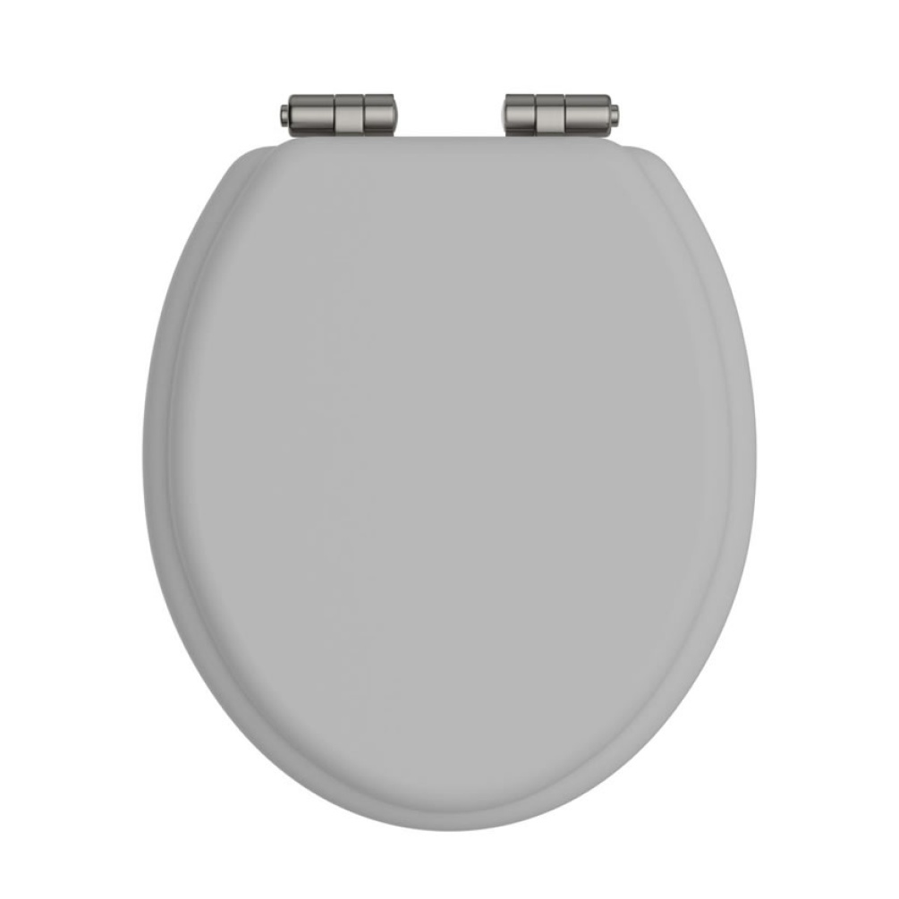 Heritage Dove Grey Soft Close WC Seat With Brushed Nickel Hinges