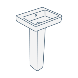 iconography image of a contemporary, modern pedestal sink/bathroom basin