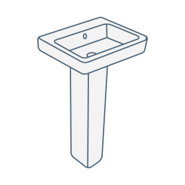 iconography image of a contemporary, modern pedestal sink/bathroom basin