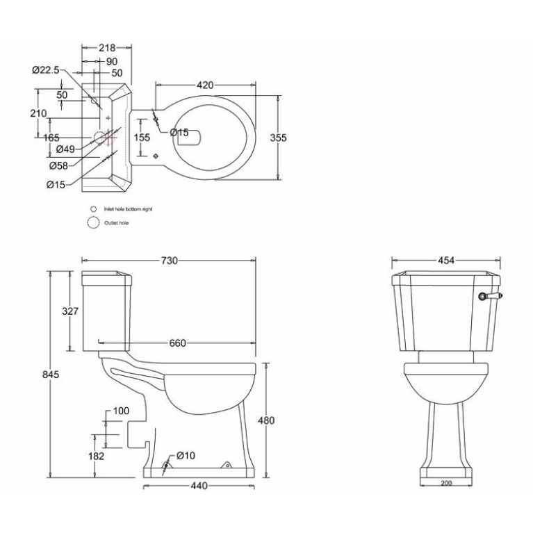 Burlington Regal Slimline Close Coupled Toilet Sanctuary Bathrooms
