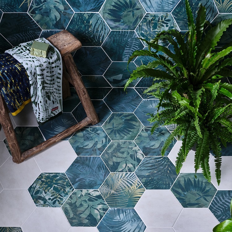 Ca' Pietra Jungle Hexagon Tiles Sanctuary Bathrooms