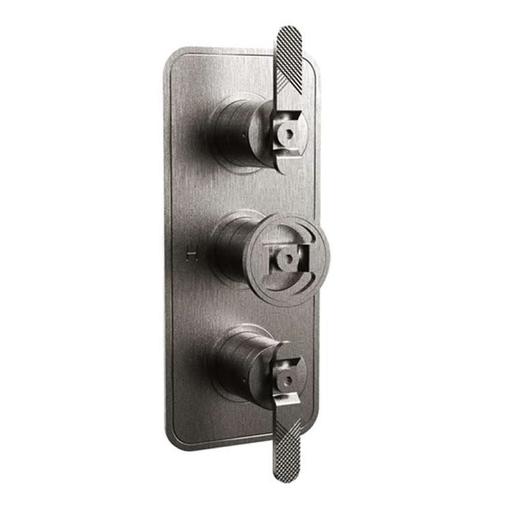 Photo Of Crosswater Union Brushed Black Chrome Lever Shower Valve With 3 Way Diverter