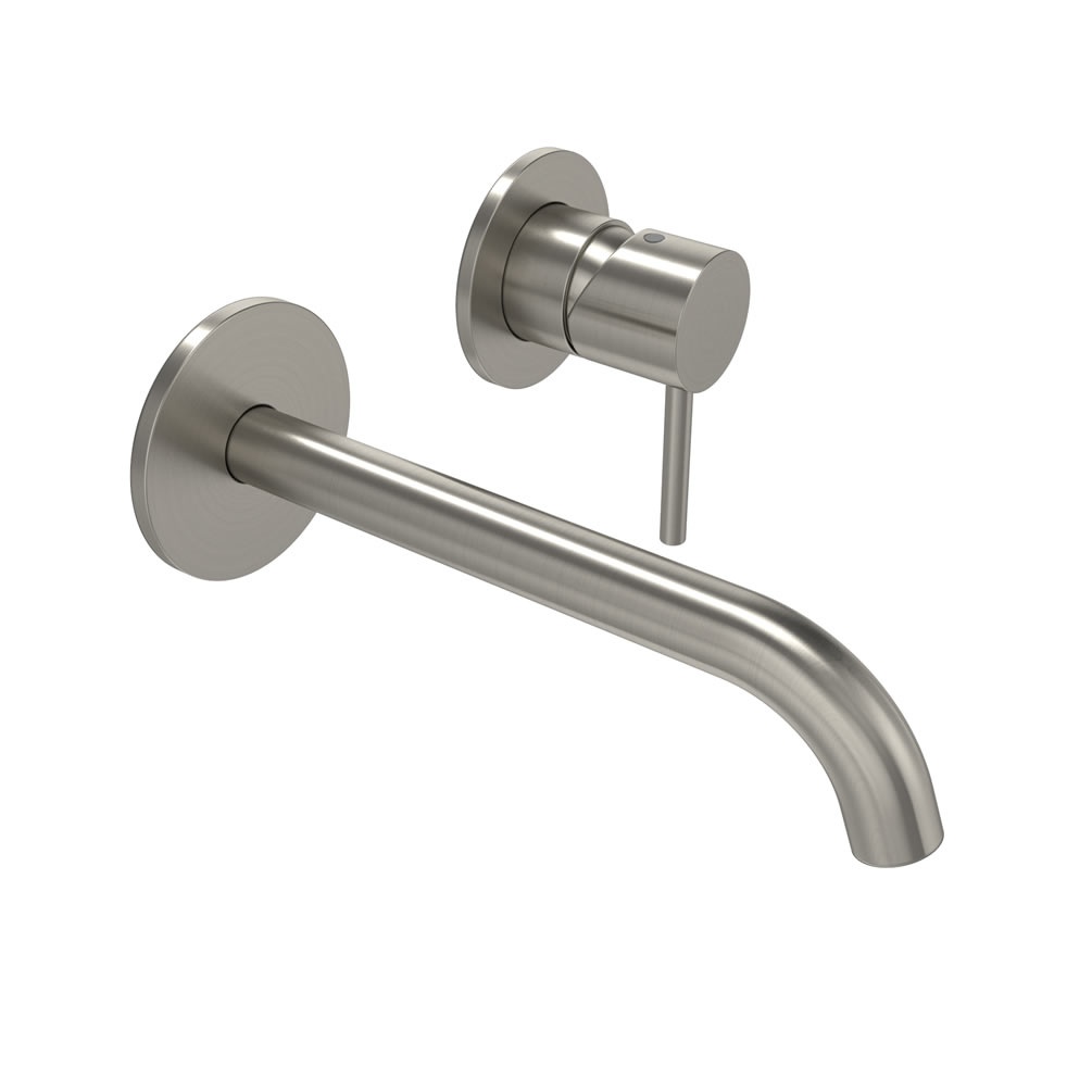 Tavistock Cohort Lever Stainless Steel 2 Tap Hole Wall Mounted Basin Mixer