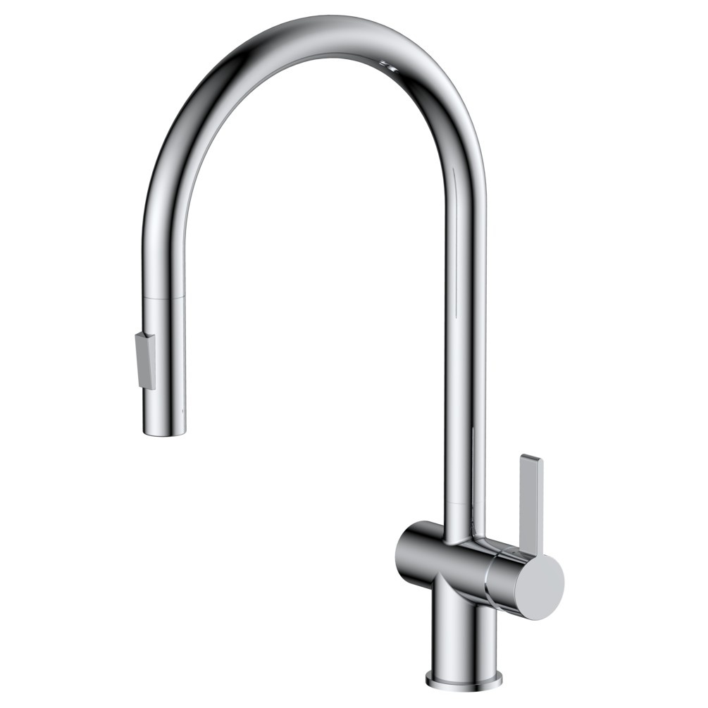 JTP Vos Chrome Single Lever Pull Out Kitchen Sink Mixer Cut Out