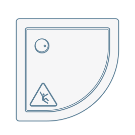 iconography image of a non-slip/anti-slip/slip-resistant quadrant shower tray/base