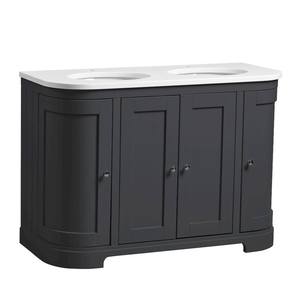 Tavistock Lansdown 1200mm Curved Underslung Double Basin Vanity Unit & Worktop