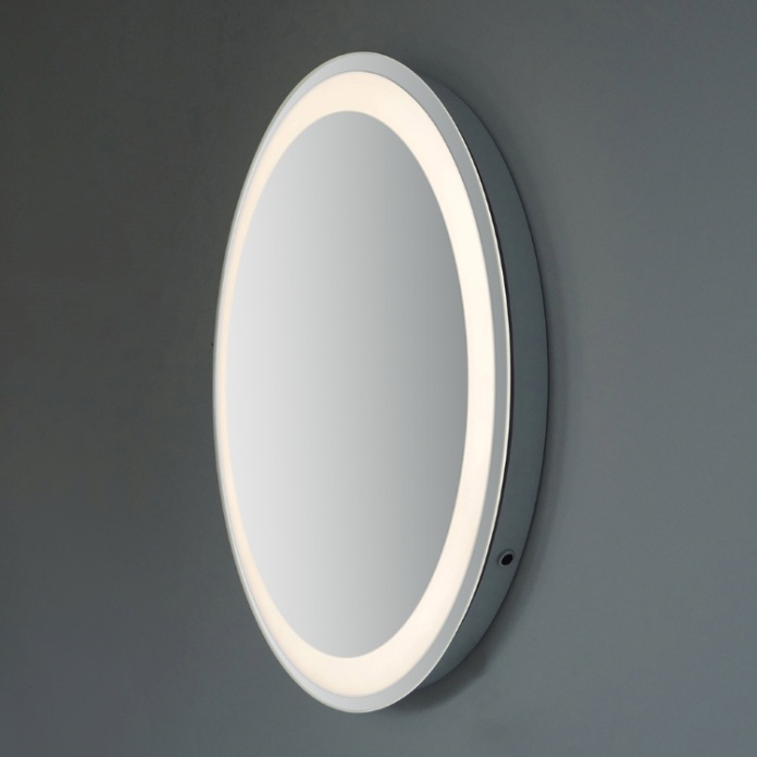 Product Lifestyle image photo of Origins Living Geo Round 600mm LED Backlit Mirror GEO-01D060-00