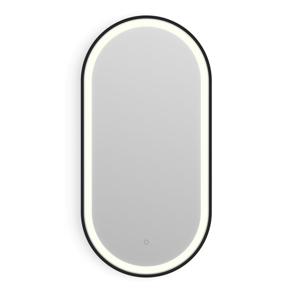 Front on cut out image of Origins Living Lomax Light Capsule Black Mirror 400mm x 800mm