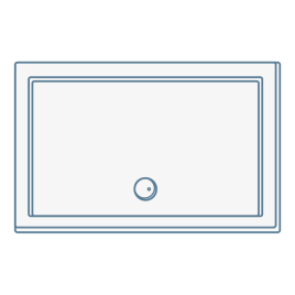 iconography image of a rectangular oblong shaped shower tray base