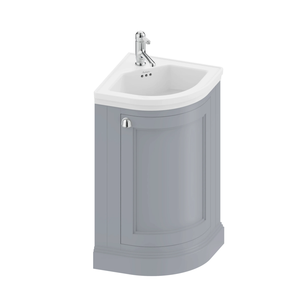 Burlington Classic Grey Corner Freestanding Vanity Unit & Ceramic Basin
