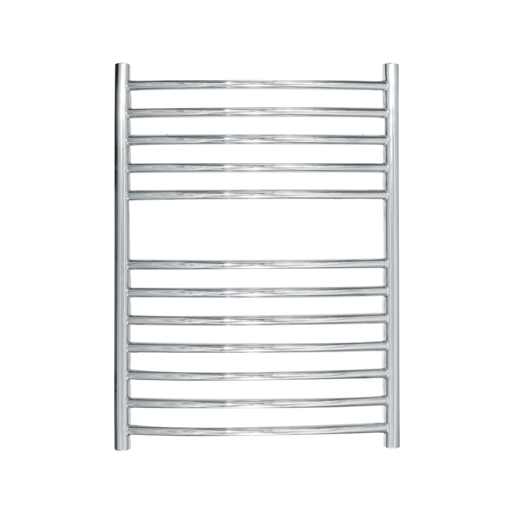 Cut out image of the The Sussex Range by JIS Camber 700mm x 520mm Polished Stainless Steel Curved Electric Towel Rail