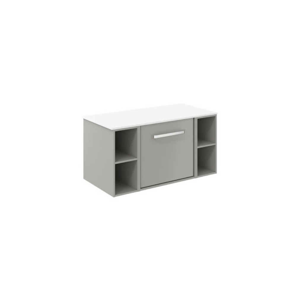 Cutout image of Crosswater Infinity 900mm Storm Grey Vanity Unit & Polar White Worktop